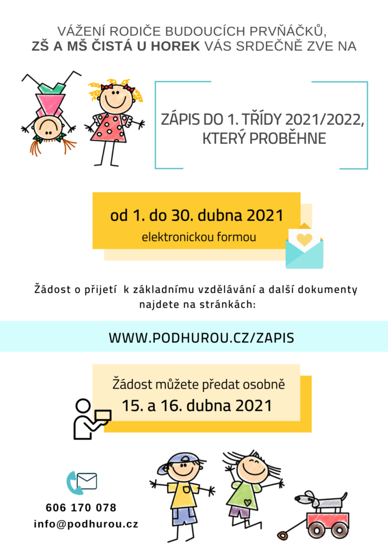 Vyhlášení zápisu do 1. ročníku ZŠ 2021/2022