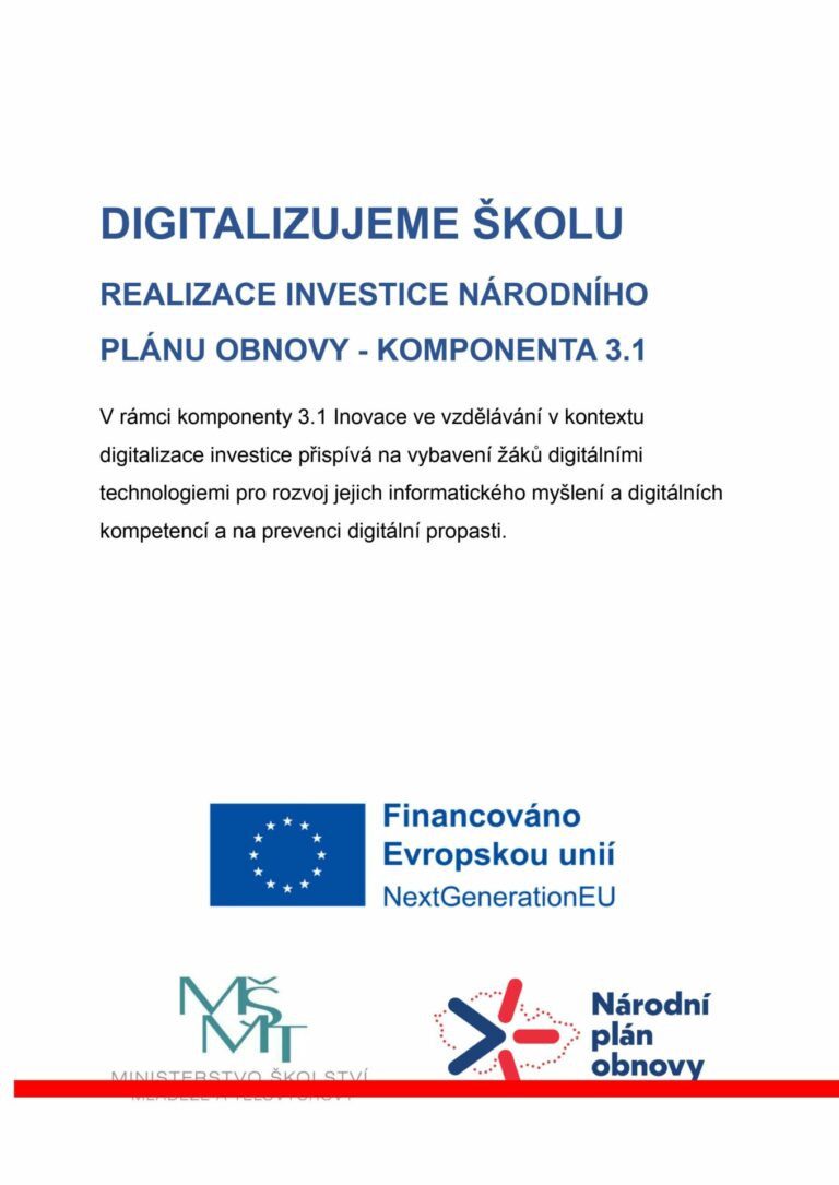 Národní plán obnovy: digitalizujeme školu