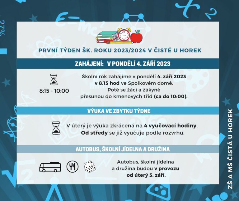 Informace k zahájení školního roku 2023/2024