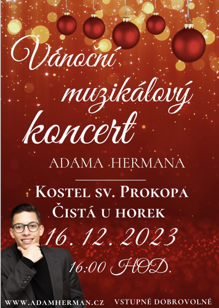 Vánoční muzikálový koncert Adama Hermana: sobota 16. prosince 2023