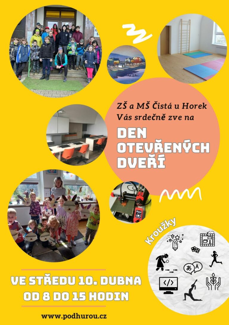 ✉️ Den otevřených dveří, středa 10. dubna 2024 v 8-15 hod.