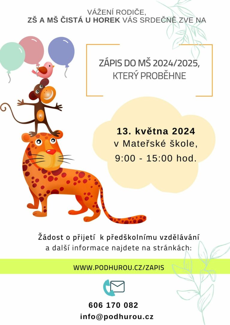 ℹ️ Vyhlášení zápisu k předškolnímu vzdělávání pro školní rok 2024/2025