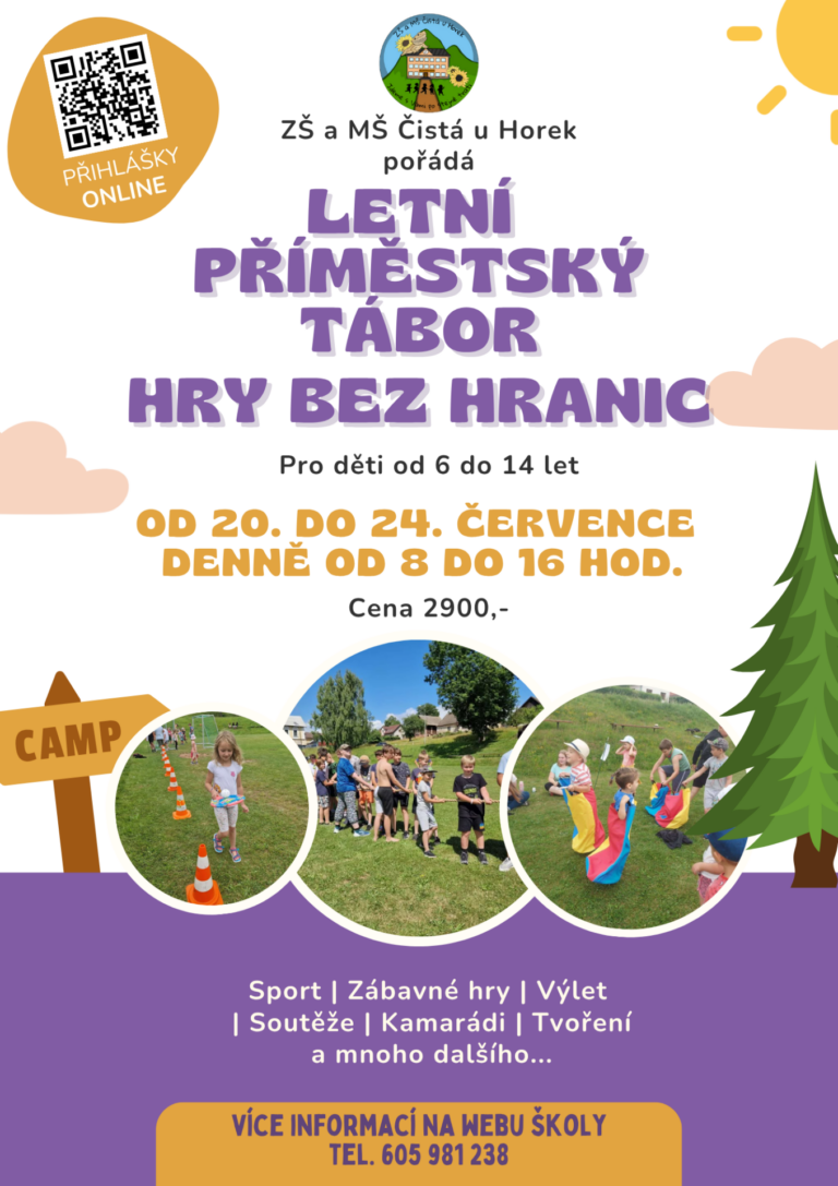 ☀️ Letní příměstský tábor Hry bez hranic